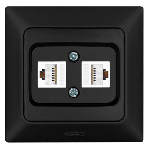 Комп'ютерна розетка NE-AD ARAS 93-124-21-D2 2 CAT5E чорна
