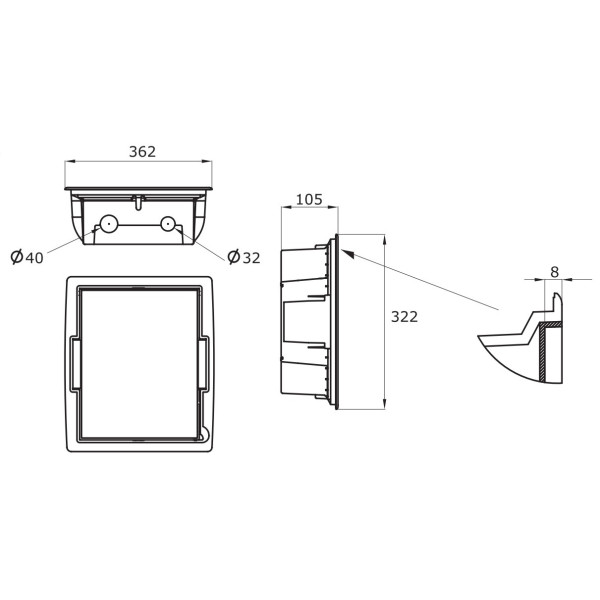 Напольный лючок DKC 01370 ANTISC 16М NEST-16 с крышкой под декоративную вставку - фото №4