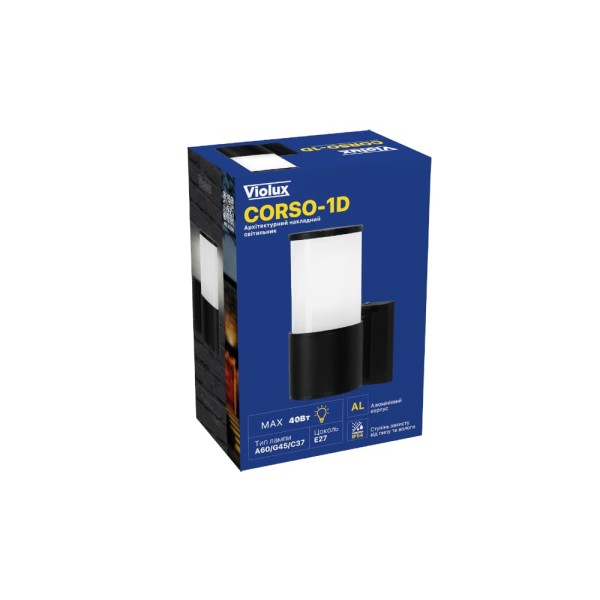 Светильник фасадный Violux CORSO-1D 40Вт E27 IP44 черный ( 500260 ) - фото №5