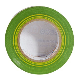 Ізоляційна стрічка ECOHOME ECO 0,11x18мм/18м жовто-зелена (ECO0150020018) - фото №3