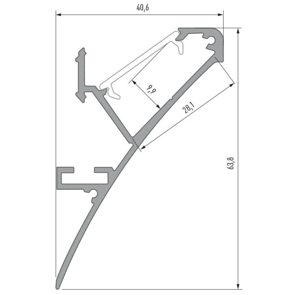 Профіль для світлодіодної стрічки Lumines LOGI срібло - фото №1