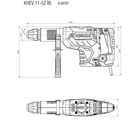 Комбинированный перфоратор Metabo KHE 5-40 3000уд/мин 1100Вт (600391500) - фото №1