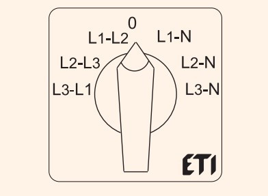 Кулачковый переключатель ETI 004773090 CS 25 66 U (фазного/линейного напряжения 25A) - фото №2