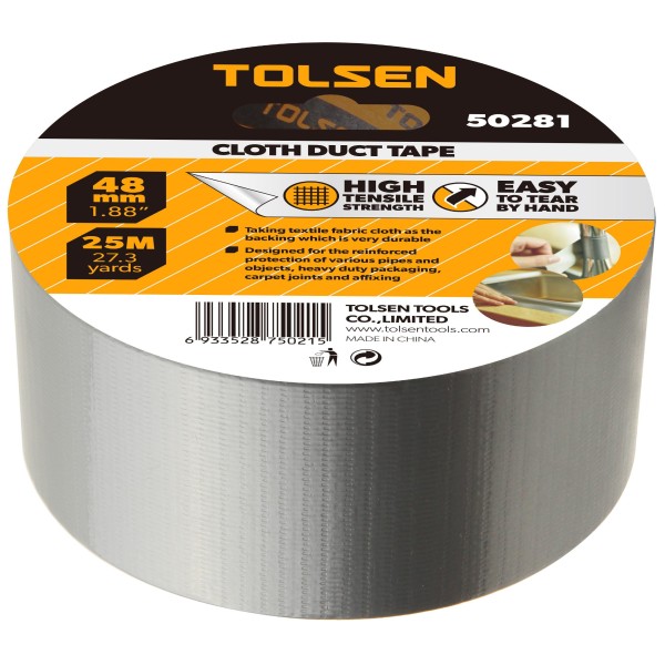 Клейкая лента Tolsen (50281) Duct Tape 48ммх25м - фото №1
