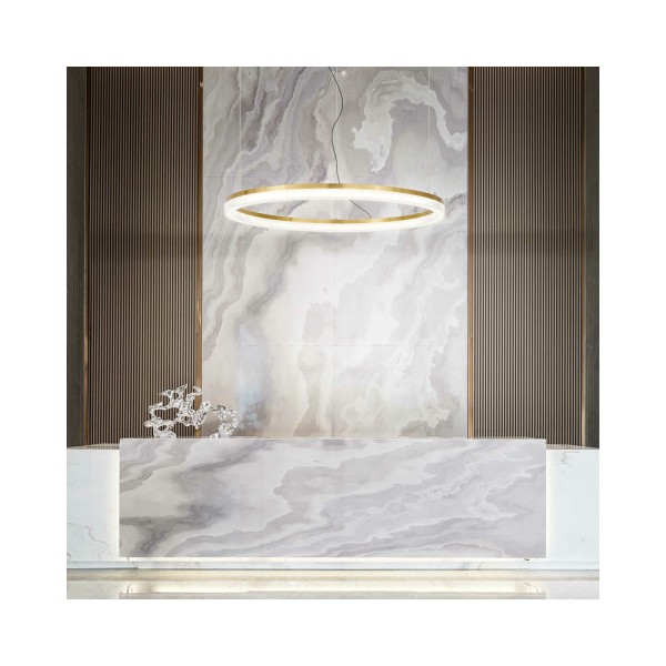 Люстра Ideal Lux 314921 Crown Led 1x42W 3000K 4300Lm IP20 Латунь - фото №1