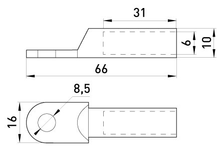 Алюминиевый кабельный наконечник E.Next e.end.stand.a.10 (s020001) - фото №1