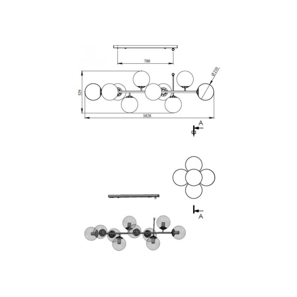 Люстра Pikart 25268-4 Bb2 E27 10x60W IP20 - фото №1