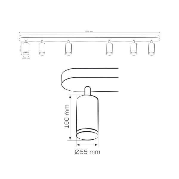 Светильник поворотный, спот Goldlux 324740 Turyn GU10 6x10W IP44 Черный - фото №2