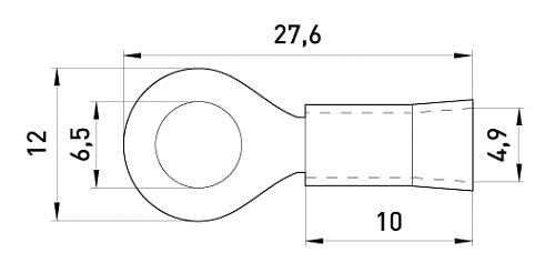 Ізольований наконечник E.Next e.terminal.stand.rv2.2.6.black 1.5-2.5 кв.мм чорний (s1036031) - фото №1