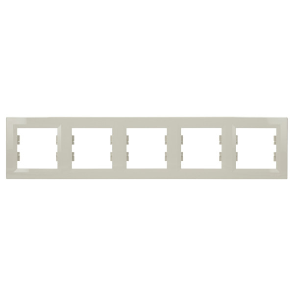 Рамка 5-местная горизонтальная кремовая Asfora, EPH5800523
