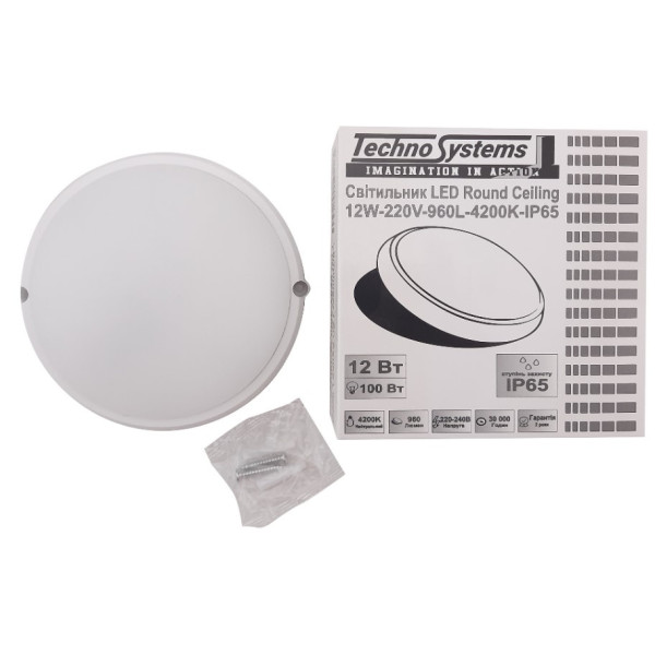 Світильник TNSy LED Round Ceiling 12W-220V-960L-4200K-IP65 (TNSy5000103) - фото №2