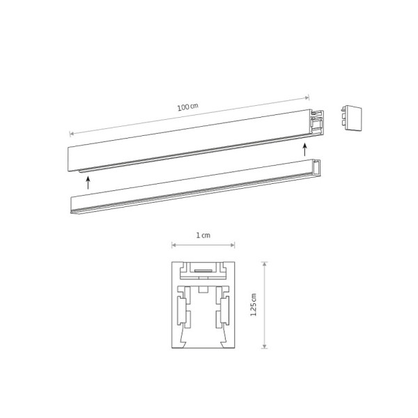 Магнитный шинопровод накладной Nowodvorski 11724 NANO-LVM Track 1м IP20 черный - фото №3