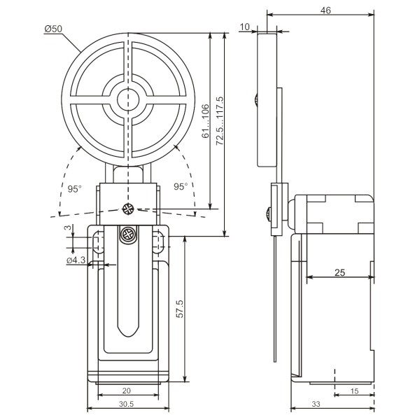 Кінцевий вимикач Promfactor FLS15M322P66 - фото №1