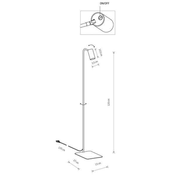 Торшер Nowodvorski 7714 Mono GU10 1x10W IP20 Белый - фото №1
