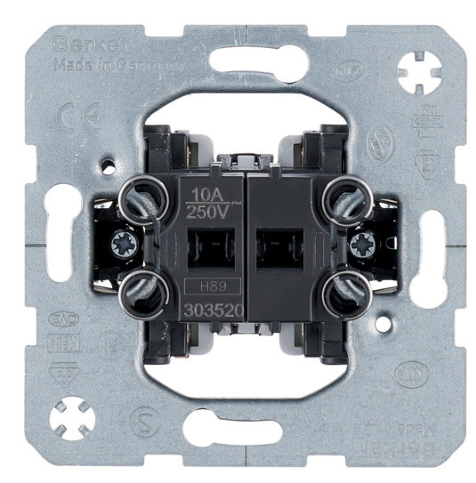 Выключатель для жалюзи двухклавишный (механизм) 10АХ/250В Berker
