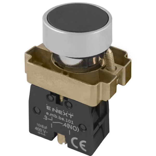 Плоская кнопка E.Next e.mb.ba21 1NO черная (p0810106)