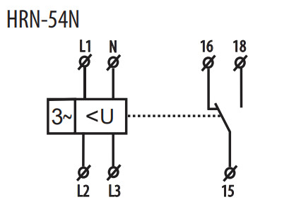Реле контроля последовательности фаз и напряжения ETI 002471412 HRN-54N 3x400/230AC (3F 1x8A AC1) с нейтралью - фото №1