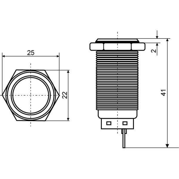 Кнопка Аско-Укрем TYJ 19-372 2NO+2NC 220В з підсвічуванням та фіксацією зелена (A0140010122) - фото №4
