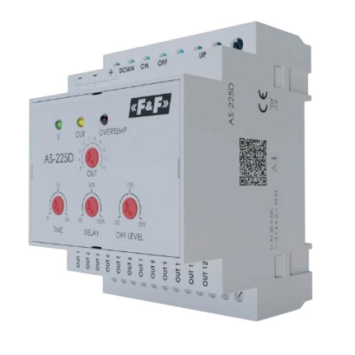 Реле каскадне F&F AS-225D 9-30В DC, 12-канальне - фото №2