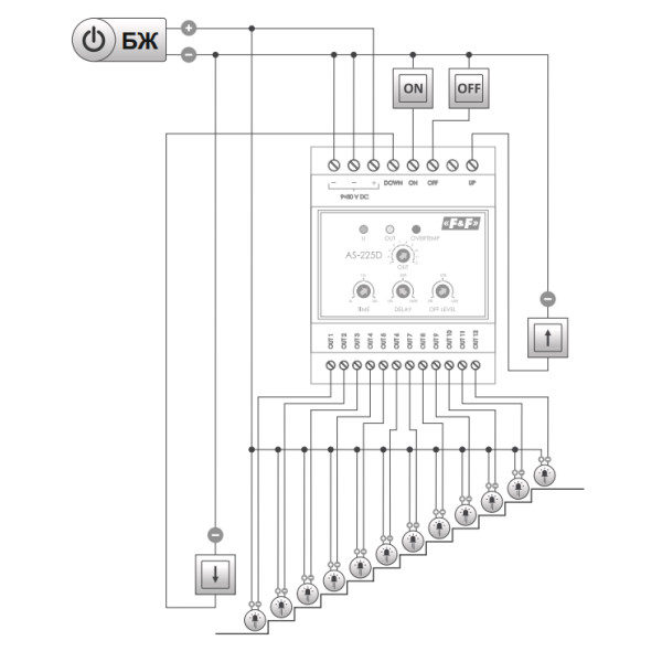 Реле каскадне F&F AS-225D 9-30В DC, 12-канальне - фото №3