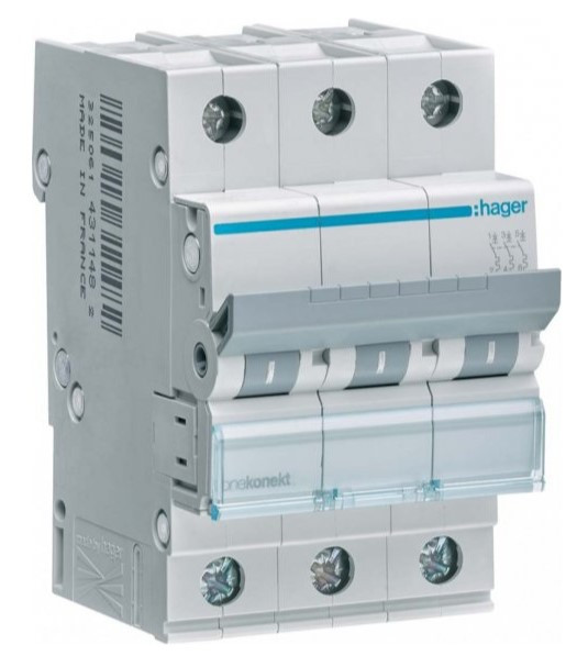 Автоматичний вимикач Hager MCN340 6кА C 40A 3P