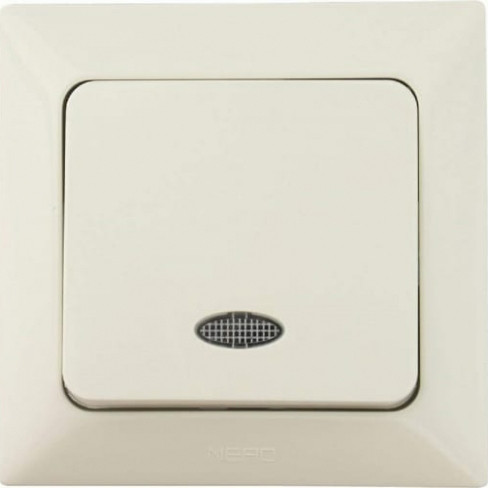 Вимикач 1-клавішний NE-AD ARAS 93-111-01-I з led-підсвіткою кремовий
