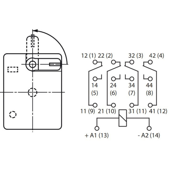 Електромеханічне реле ETI 002473023 ERM4-220 DCL 4p - фото №2