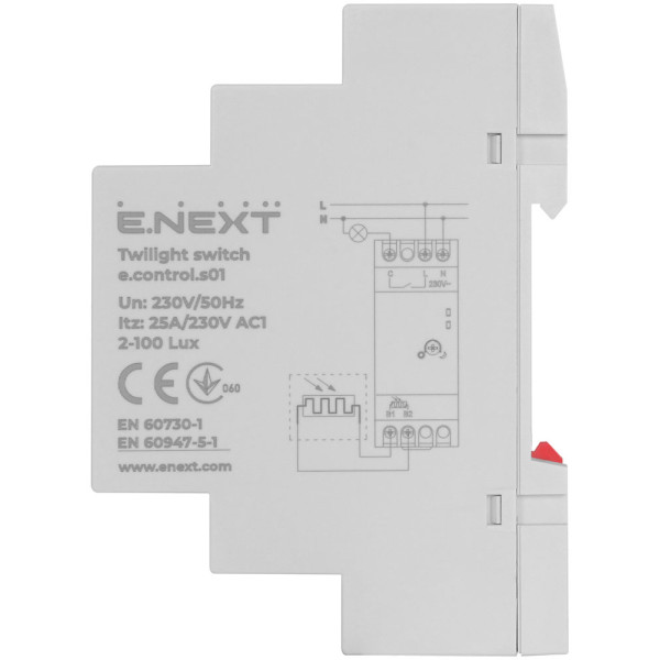 Сумеречное реле E.Next e.control.s01 с внешним датчиком (i0310014) - фото №2