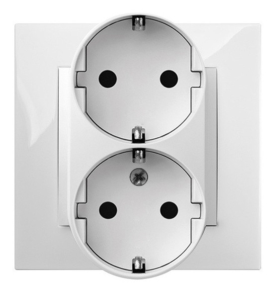 Двомісна розетка Elektro-Plast Carla 1738-00 із з/к «моноліт» (білий)