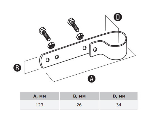 Трубний хомут заземлення DKC NG3013NI Ø34мм із нержавіючої сталі - фото №1