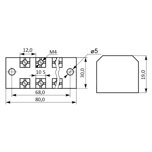 Клеммная колодка в корпусе Аско-Укрем TB 2505 - фото №2