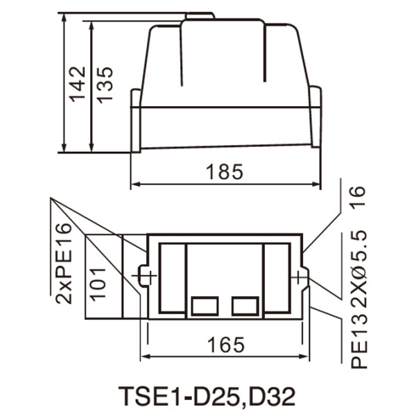 Корпусний магнітний пускач TOSUNlux TSE1-D32 AC 400В IP54 (6931934242058) - фото №1