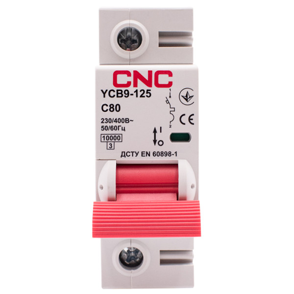 Автоматичний вимикач CNC YCB9-125 1Р 80А 10kA C