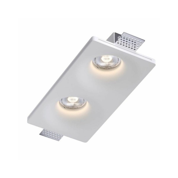 Гипсовый точечный врезной светильник Oledim 7771270 TS4 GYPSUM GU10 2x10W IP20 Белый