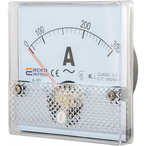Амперметр трансформаторного включення Аско-Укрем 300/5А АС 80х80мм (А-80) (A0190010052) - фото №1