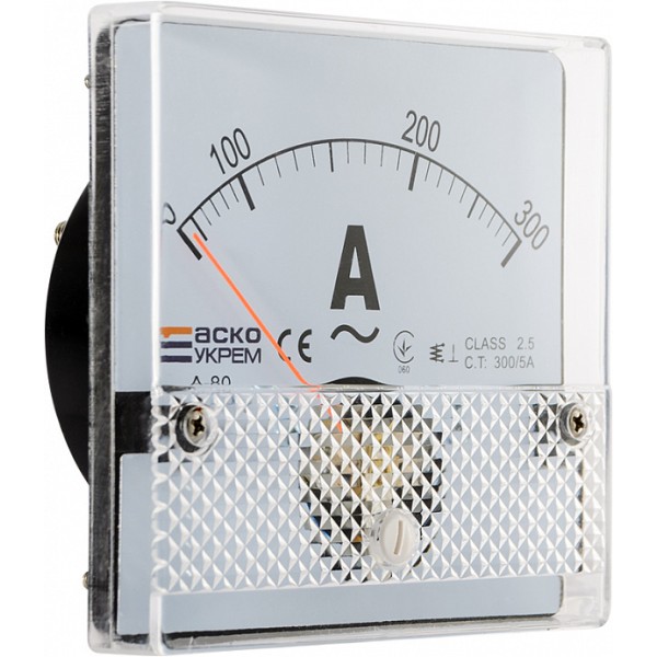Амперметр трансформаторного включення Аско-Укрем 300/5А АС 80х80мм (А-80) (A0190010052) - фото №3