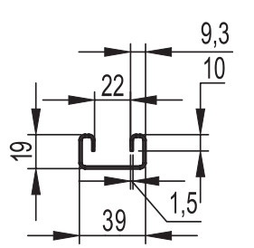С-подібний профіль DKC BPL2130 41х21 DBL, L 3000, 1,5 мм - фото №2