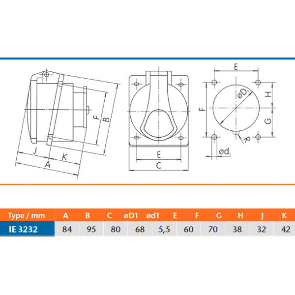 Вбудований силовий роз'єм Sez IE3232 - фото №10