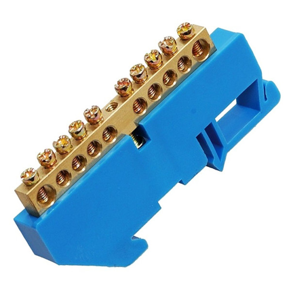 Ізольована шина TNSy «N» ШЛІ8х12-10 на DIN-рейку синя (TNSy5500193)