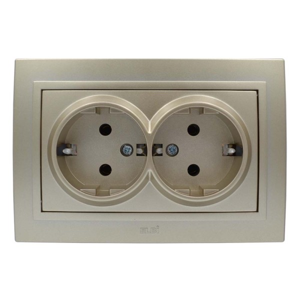 Розетка ELBI ZENA Silverline титан 2-на з заземленням ( 500-011400-907 )