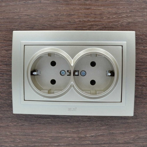 Розетка ELBI ZENA Silverline титан 2-на з заземленням ( 500-011400-907 ) - фото №4