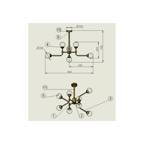 Люстра Pikart 6272-2 Abby G9 6x60W IP20 - фото №1