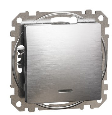 Выключатель Schneider Electric Sedna Design & Elements с подсветкой матовый алюминий SDD170101L