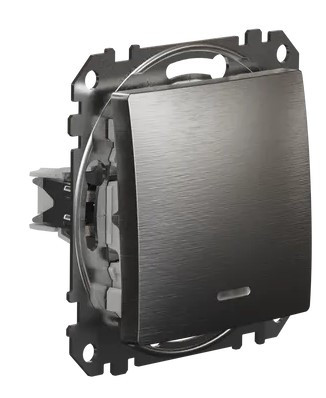 Выключатель Schneider Electric Sedna Design & Elements с подсветкой матовый алюминий SDD170101L - фото №1