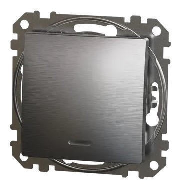 Выключатель Schneider Electric Sedna Design & Elements с подсветкой матовый алюминий SDD170101L - фото №4