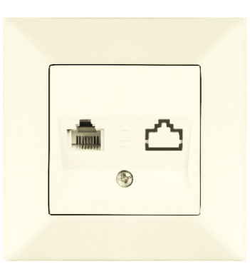 Розетка телефонна Meridian, RJ11 Cat.3, кремовий