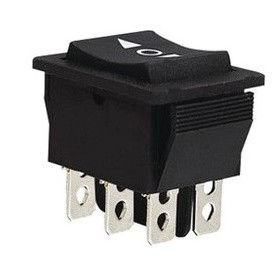 Перекидной переключатель TNSy KCD2-223 B/B с самовозвратом черный (TNSy5500785)