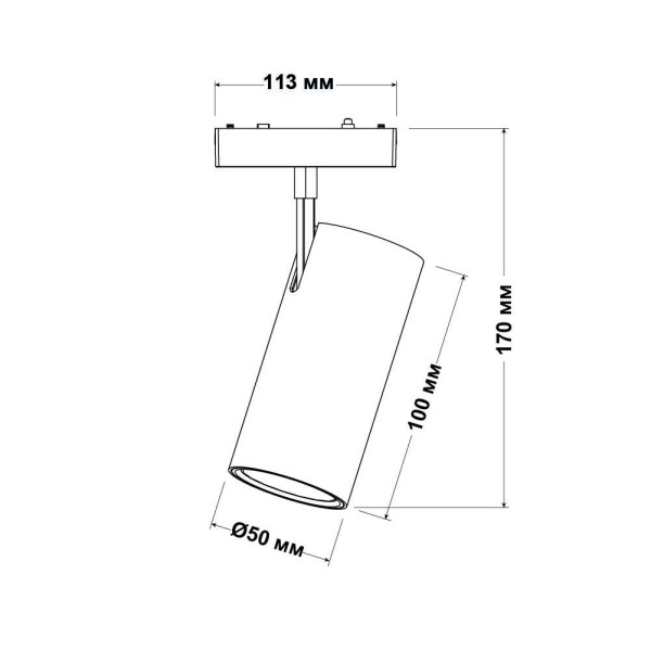 Магнитный трековый светильник UST-M 20W 4000K 48V IP20 белый Violux ( 320007 ) - фото №1