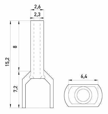 Ізольований наконечник E.Next e.terminal.stand.te.2.1.5.yellow 2x1,5 кв.мм жовтий (s4037005) - фото №1