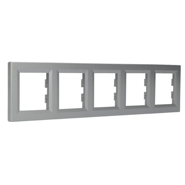 Рамка на 5 мест алюминий Asfora, EPH5800561 - фото №1